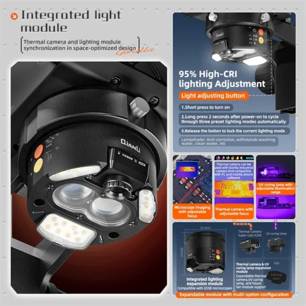 QianLi 6558 Gorilla Microscope With UV Curing Light Edition Without Thermal Camera 2026 - Image 3