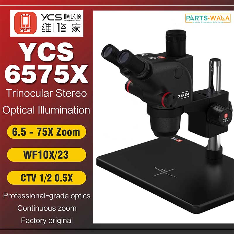YCS 6575X Ultra Zoom Trinocular Stereo Microscope