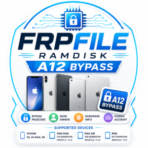FRPFILE Ramdisk for All A12 Bypass Passcode, Read Owner, Hardware Info, Hidden Account iPhone XS, XS Max, XR iPad mini 5th generation iPad11,1 / 11,2 iPad Air 3rd generation iPad11,3 / 11,4 iPad 8th generation iPad11,6 / 11,7