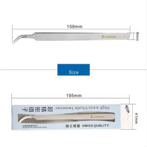 SUNSHINE ST-14s Ultra-Precision Curved Eagle-Mouth Tweezers – High-Hardness Non-Magnetic Tool for Micro-Soldering & IPHONE Motherboard Repair